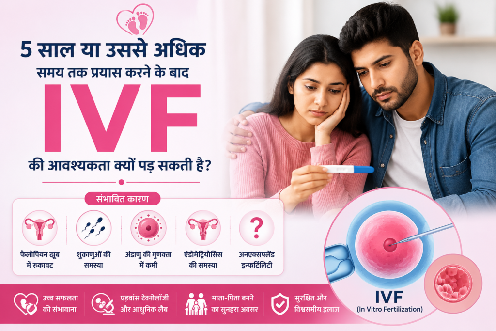 5 साल या उससे अधिक समय तक प्रयास करने के बाद IVF की आवश्यकता क्यों पड़ सकती है?